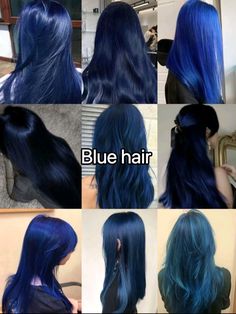 Dark Blue Hair Balayage, Dark Blue With Light Blue Highlights, Blue Calico Hair, Hair Color Ideas For Brunettes Blue, Black With Blue Hair, Blue Balayage Hair, Blue Hair Balayage, Blue Hair Character, Cyan Hair