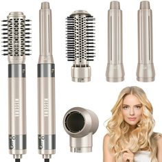 With our RACCOMB 5-in-1 Hair Multi-Styler Set, experience salon-quality hair styling at home. This Versatile Air Styling & Drying System combines a hair dryer, hot air brush, and air curler, allowing you to explore a variety of styles suitable for any hair type. With a powerful 110,000 RPM high-speed brushless motor and intelligent heat control, our hair styler accelerates drying time while minimizing heat exposure, leaving your hair looking sleek, shiny, and healthy. Whether you're looking to d Best Hair Dryer For Frizzy Hair, Air Curler, Blow Dryer Brush, Blow Dryer With Comb, 2nd Day Hair, Hot Air Brush, Dryer Brush, Best Hair Dryer, Oval Brush