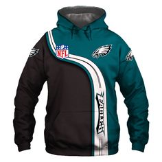 a black and teal hoodie with the jacksonville dolphins on it's side