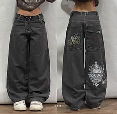 Camp Pants Outfit, Cheetah Pants, Straight Wide Leg Pants, Ropa Hip Hop, Grunge Jeans, Estilo Harajuku, Hip Hop Jeans, Outfits Con Jeans, Harajuku Style