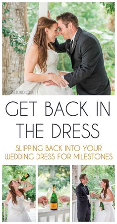 the back in the dress book is shown with pictures of brides and grooms