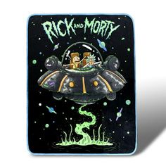 the back side of a mouse pad that says, rick and morty on it