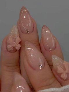 Nail Ideas Neutral Classy, Gel X Almond Nails, Nails Coquette, Viral Aesthetic, Graduation Nails, Outfit Vintage, Classy Nails