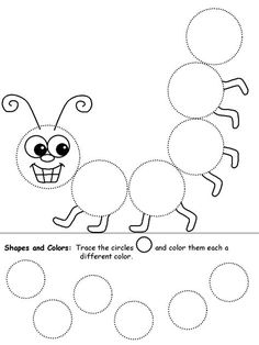 an insect worksheet for children to learn how to draw and color the shapes