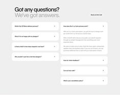 a screenshot of a question page with the text got any questions? we've got answers