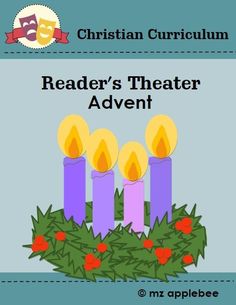 a poster with candles and holly leaves on it for the reader's theater event