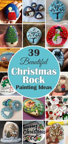 christmas rock painting ideas that are easy to make