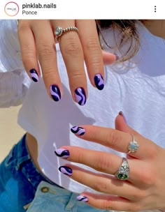 Violet Vibes, Lavender Nails, Subtle Nails, Cute Gel Nails, Her Nails, Funky Nails, Fire Nails, Chic Nails, Short Acrylic Nails