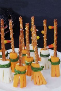 halloween treats made out of toothpicks and carrots