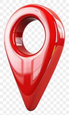 a red object that is shaped like a pin, on a transparent background png