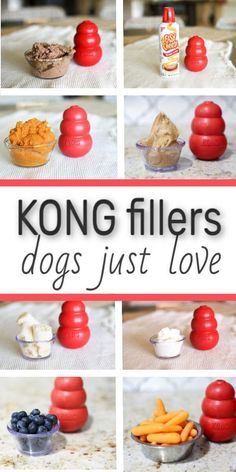 there are many different types of food on the table with text overlay that says kong filters