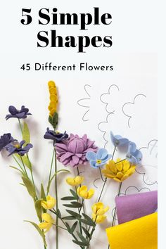 five simple shapes for different flowers