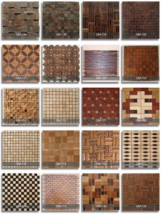 the different types and colors of tile in various styles, sizes and colors are shown