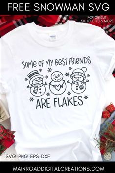 some of my best friends are flakes t - shirt with the words snowman svg on it