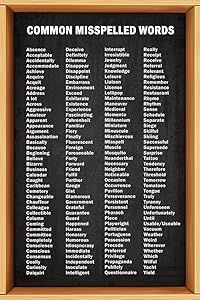 a blackboard with the words common misspelled words