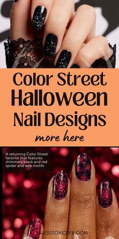 #trendynails ,#fallnails ,#beautifulnails ,#winternails ,halloweennails ,springnails ,#elegantnails christmasnails ,#trendingnails ,#nailideas ,#summernails  ,#papernails ,#pumpkinnails Nine Lives Color Street, Halloween Nails Color Street, Color Street Halloween Combos, Glitter Nails Halloween, Blue Nails Easy, Christmas Nails Brown, Easy Short Nails, Color Street Halloween, Nail Art Autumn