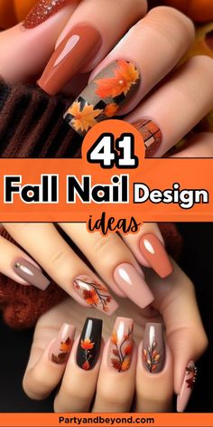 Embrace the autumn season with these 41 creative fall nail design ideas! Perfect for adding a touch of seasonal flair, these designs range from cozy neutrals to vibrant fall hues. Whether you prefer elegant and understated or bold and playful, you'll find the perfect nail art to complement your autumn look. Get inspired and give your nails a stylish update this fall!  #FallNailArt #AutumnNails #NailDesigns #SeasonalStyle #CreativeNails 2023 Shoe Trends, Fall Toe Nails, Candy Corn Nails, Fall Nail Design, Ideas For Autumn, Blue Nail Color, Fancy Nail Art, Elegant Nail Designs, Green Nail Polish