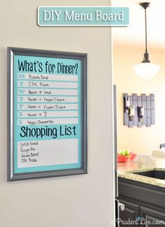 a sign hanging on the side of a kitchen wall that says what's for dinner?