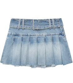 Stylish Denim Skirt, Dress Reference, Denim Pleated Skirt, Pleated Denim Skirt, Mini Skirt Summer, Brunch With Friends, Fashion Chingu, Moda Denim, Micro Skirt