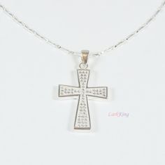 Sterling silver necklace cross christian cross cross by LarkKing Stainless Steel Cross Pendant Necklace As Gift, Stainless Steel Pendant Cross Necklace For Gift, Stainless Steel Cross Necklace For Anniversary, Adjustable Stainless Steel Cross Pendant Necklace, Gift Stainless Steel Clavicle Chain Cross Necklace, Couples Necklaces, Music Necklace, Cross Christian, Sister Necklace