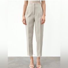 Brand New - Dress Pants Women: High Waisted Pants, Work Pants For Women, Tapered Leg Pants, Cropped Length, No Belt Loop, No Stretch, Relaxed Fit Business Casual Pants, Small V-Shaped Detail At Back Of Waist, This Unique Style Womens Work Pants Can Makes You More Attractive And Charming Elegant Office Wear Pants For Spring, Elegant Spring Office Wear Pants, Elegant Cropped Leg Dress Pants For Work, Elegant Cropped Leg Workwear Pants, Elegant Cropped Leg Business Casual Pants, Elegant Cropped Leg Pants For Business Casual, Elegant Cropped Leg Dress Pants For Office, Spring Tailored Dress Pants For Office, Spring Straight Pantsuit For Office