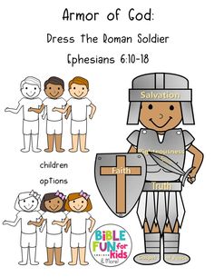 the armor of god bible activity for children to learn how to read and understand them