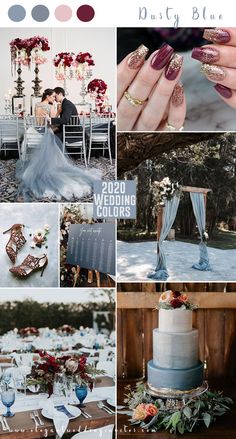 a collage of different wedding colors and details