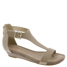 PRICES MAY VARY. T Strap wedge sandal 1.5" heel height back zip entry comfort footbed Fashion Shoes Sandals, Strap Wedge, Kenneth Cole Reaction, Wedge Sandal, T Strap, Platform Wedges, Kenneth Cole, Wedge Sandals, Special Features