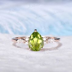 1.5ct Oval Natural Peridot Ring 10K Rose Gold Green Engagement Ring August Birthstone Wedding Ring Personalized Anniversary/Birthday Gifts HOW TO STYLE : This Peridot ring in sterling silver packaged in delicated gift box ,It is the most versatile and elegant statement ring for casual days in the office and nights out. It's your go-to statement piece whatever the occasion. It also can be personalized to show your uniqueness in the party, date, banquet. AFTER-SALE SERVICE : 30 days money-back gua Green Pear-shaped Diamond Wedding Ring, Pear-shaped Birthstone Ring For Wedding, Green Engagement Ring, Birthstone Wedding Ring, Green Engagement Rings, August Birthstone, Personalized Anniversary, Peridot Ring, Delicate Jewelry