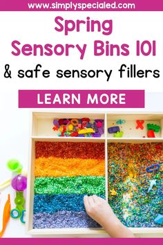 a child's hands holding an open box filled with colorful beads