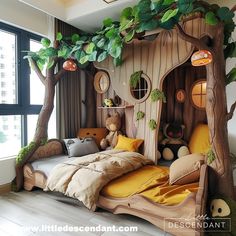 a bed made to look like a tree house