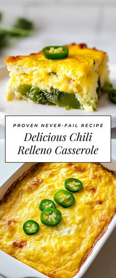 Image for Delicious Chili Relleno Casserole Chilli Relleno Casserole, Crispy Chili Relleno Recipe, Green Chili Casserole, Gluten Free Mexican Recipes