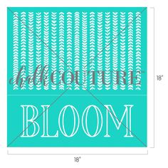 the word bloom is shown in white on a teal background