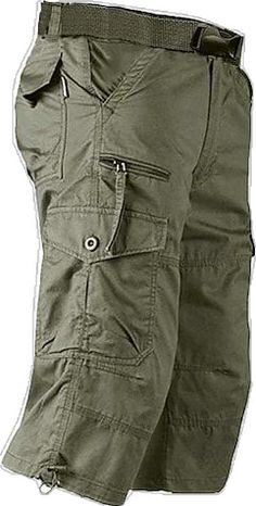 Outdoor Khaki Pants With Built-in Shorts, Khaki Short Pants For Outdoor Activities, Khaki Outdoor Pants With Built-in Shorts, Military Style Short Khaki Pants, Khaki Military Style Shorts, Military Style Khaki Short Pants, Short Hiking Pants With Side Pockets, Outdoor Knee-length Bottoms With Cargo Pockets, Casual Short Hiking Pants