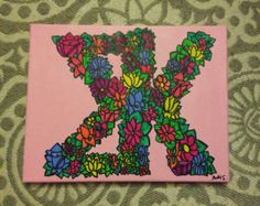 the letter k is made up of flowers