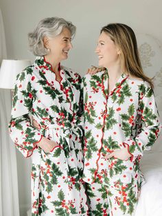 Did you know the average woman spends nearly 26 years of her life in bed? Make every one of those nights count with my flattering 2-piece holiday pajama set, designed for the ultimate beauty rest for the holiday season. Handcrafted by skilled artisans, each set features exquisite hand-block printing on 100% soft, lightweight cotton. The straight-fit design, adorned with elegant scalloped edges, gives you a flattering, feminine look without being constricting — so you stay cool and comfortable al Average Woman, Holly Print, Pajamas Comfy, Holiday Pajamas, Holiday Prints, Print Pajamas, Block Printing, Scalloped Edges, Feminine Look