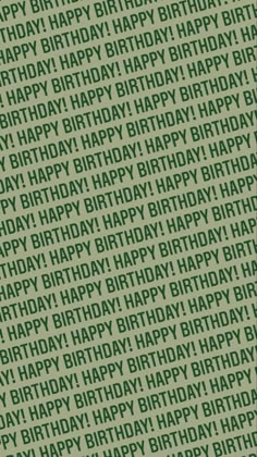 a green and white birthday card with the words happy written in large letters on it