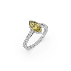 El elegante anillo de compromiso con bisel de diamantes de talla marquesa amarilla está hecho con un elegante diamante de talla marquesa de color amarillo engastado en un engaste de bisel sobre una banda de pavé de diamantes hecha con diamantes redondos de talla brillante.

 Detalles:
 - Hecho a la medida
 - Peso focal del diamante: 1,00 CT, 1,25 CT, 1,50 CT, 1,75 CT, 2,00 CT, 2,50 CT, 3,00 CT
 - Peso del diamante decorativo: 0,25 CT - 0,35 CT (el peso en quilates varía según el diamante focal elegido)
 - Talla de diamante focal: marquesa
 - Corte de diamante acentuado: redondo
 - Tipo de diamante: Diamante cultivado en laboratorio (CVD, HPHT)
 - Claridad del diamante: VS
 - Color focal del diamante: amarillo elegante
 - Color del diamante acentuado: incoloro (DEF)
 - Tipo de configuración Solitaire Bezel Engagement Ring, Marquise Solitaire, Fancy Color Diamond Ring, Colored Diamond Rings, Bezel Engagement Ring, Pave Diamond Band, Fancy Yellow Diamond, Halo Earrings, Halo Earrings Studs