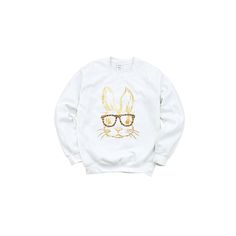 This listing is inclusive of the matching sweatshirt set with the bunny graphic, which is perfect for Easter! Current production time on this sweatshirt is 1-2 business days, but if you need this sooner, send me a message! This shirt will be sent out via USPS first class mail, and should arrive within 2-5 business days. If you would like to add a name to the back of this item, please add this listing to your order: https://www.etsy.com/listing/293157723/name-customization-add-on?ref=listings_man Spring Cartoon Print Relaxed Fit Sweatshirt, Relaxed Fit Cartoon Print Sweatshirt For Spring, Spring Cartoon Print Crew Neck Sweatshirt, White Cartoon Print Sweater For Spring, Leopard Glasses, Easter Sweatshirt, Bunny Sweatshirt, Bunny Graphic, Matching Sweatshirts