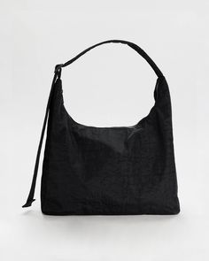 Nylon Shoulder Bag - Black Baggu Bags, Structured Shoulder, Nylon Shoulder Bag, Fall 23, Scrap Material, Back Bag, Order Book, Knit Wrap, Back Jewelry