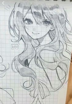 a drawing of a girl with long hair