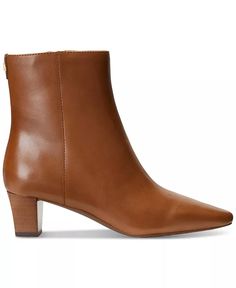 Lauren Ralph Lauren Women's Willa Square-Toe Dress Booties - Macy's Designer Ankle Boots, Dress Booties, Ralph Lauren Shoes, High Heel Boots Ankle, Boot Brands, Trainer Boots, Metal Logo, Ralph Lauren Womens, Heeled Ankle Boots