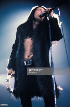 an image of a man with long hair on stage singing and holding a microphone in his hand