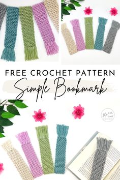 the free crochet pattern for this simple bookmark is easy to make and looks great