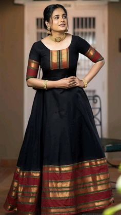 Long Frocks For Women, Frock Designs For Women, Jacquard Gown, One Piece Gown, Gown Indian, Traditional Gowns, Simple Frocks