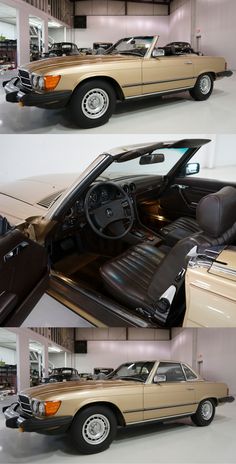 the interior and exterior of an old car