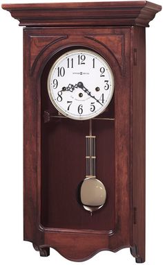 an old fashioned clock with pendulums on the front and sides, isolated against a white background