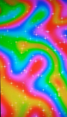 an abstract background with stars and swirls in multi - colored colors, including pink, blue, green, yellow, red