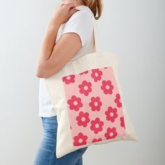 "Daisy print " Tote Bag by Emilyj1204 | Redbubble Tote Bad, Boho Paisley, Daisy Design, Painted Tote, Hand Drawn Vector, Bag Cute, Botanical Pattern, Daisy Print, Cute Bags