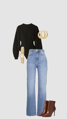 Shein Winter Outfits 2024, Flare Jeans Outfit 2024, Shein Winter Outfits, Modest Baddie, Winter Outfits 2024, Uni Fits, Work Attire Women, Fashion Capsule Wardrobe, Winter Fashion Outfits Casual